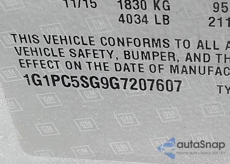 2016 Chevrolet Cruze Limited Ls Auto from USA, damaged, VIN 1G1PC5SG9G7207607